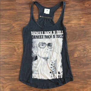 Forever 21 Dark Gray Rock N Roll Tank Top